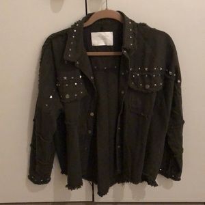 Zara army studded jacket